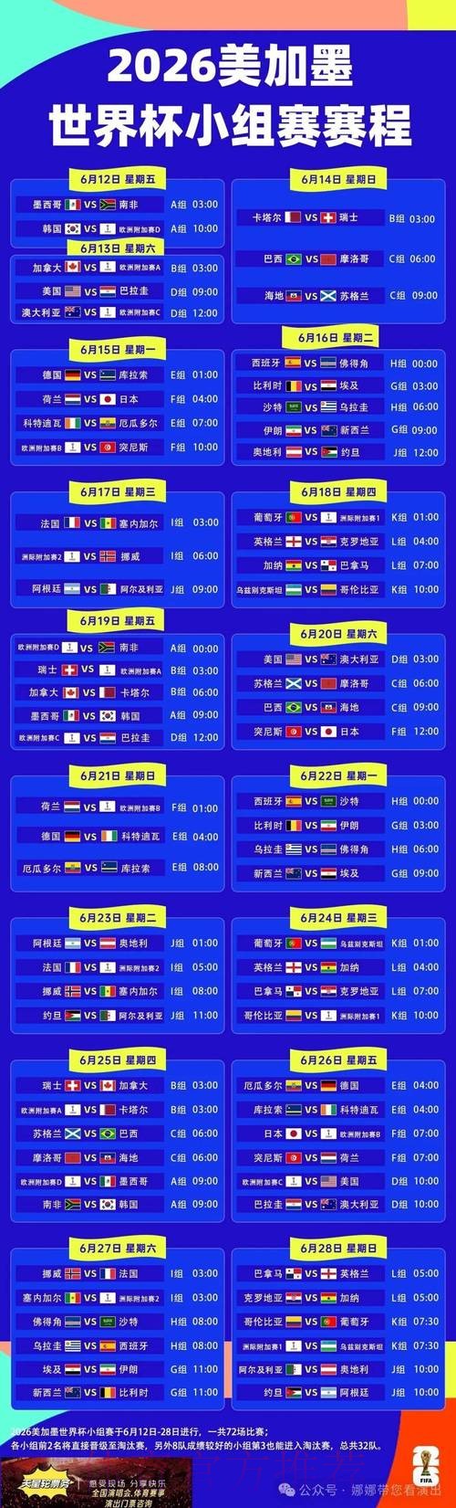 2026世界杯小组赛赛程中国时间观看指南实时查看 2026世界杯小组赛赛程中国时间观看指南实时查看